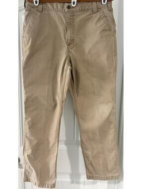 Carhartt Men’s 36 X 30 Relaxed Fit Canvas Work Pants Tan Khaki Dungaree Utility